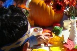 Our Pilgrims and Natives having a Thanksgiving Feast