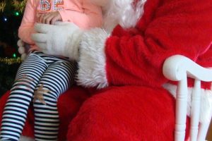 Santa visiting the students